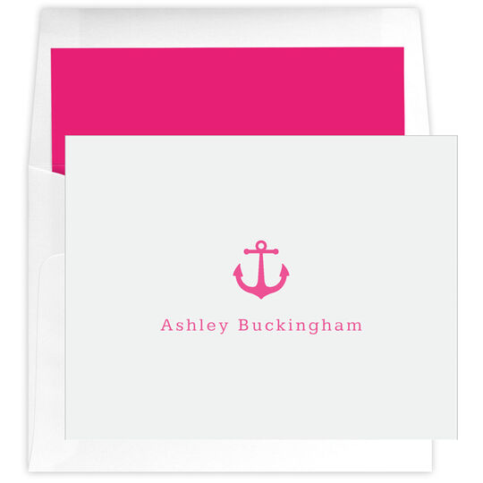 Anchor Folded Note Cards - Letterpress